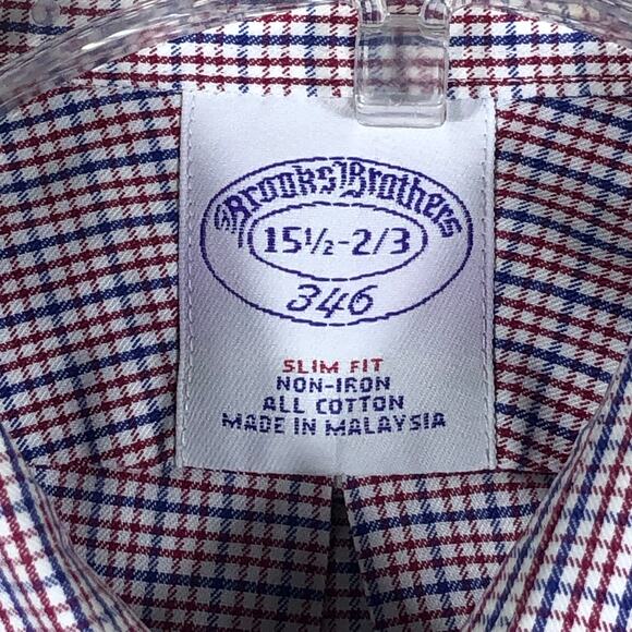 Brooks Brothers Men’s Slim Fit No Iron 100% Cotton Button Down Shirt 15.5 32/33 - Picture 6 of 7